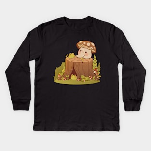 Mushroom and frogs meeting Kids Long Sleeve T-Shirt